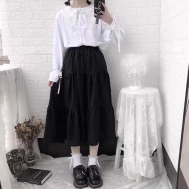 🦋 Chân váy Vintage 2 lớp Siêu Xinh 2 màu 🦋 | BigBuy360 - bigbuy360.vn