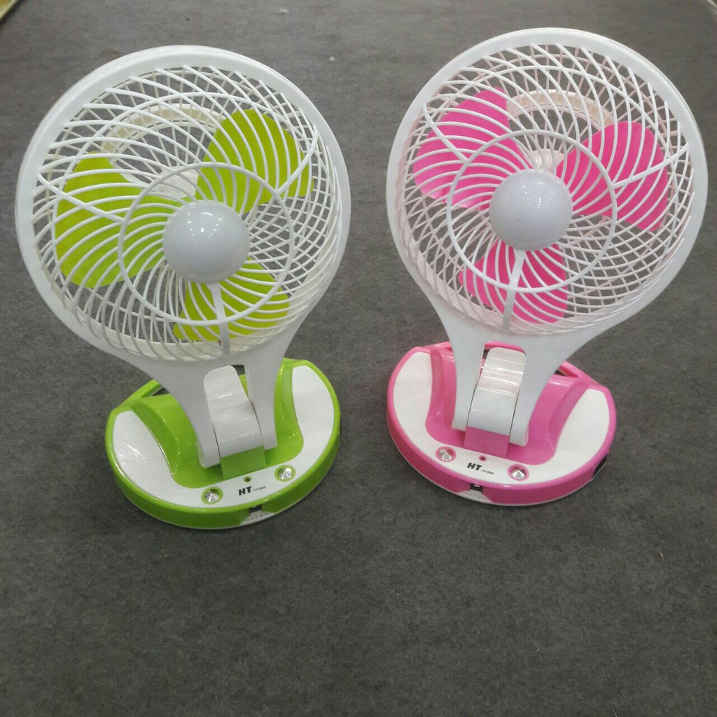 Quạt sạc tích điện Mini Fan 2in1 có đèn chiếu sáng