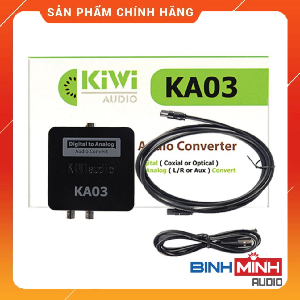 Bộ chuyển quang âm thanh TV 4K quang optical sang audio AV ra amply + Cáp optical Kiwi KA03