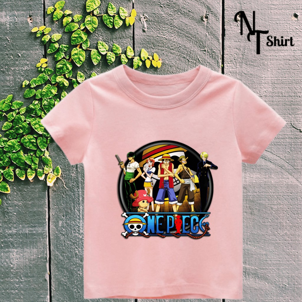 Áo phông trẻ em in hình One Piece Luffy, Áo cotton xịn mặc mát thoải mái hình chất lượng 05