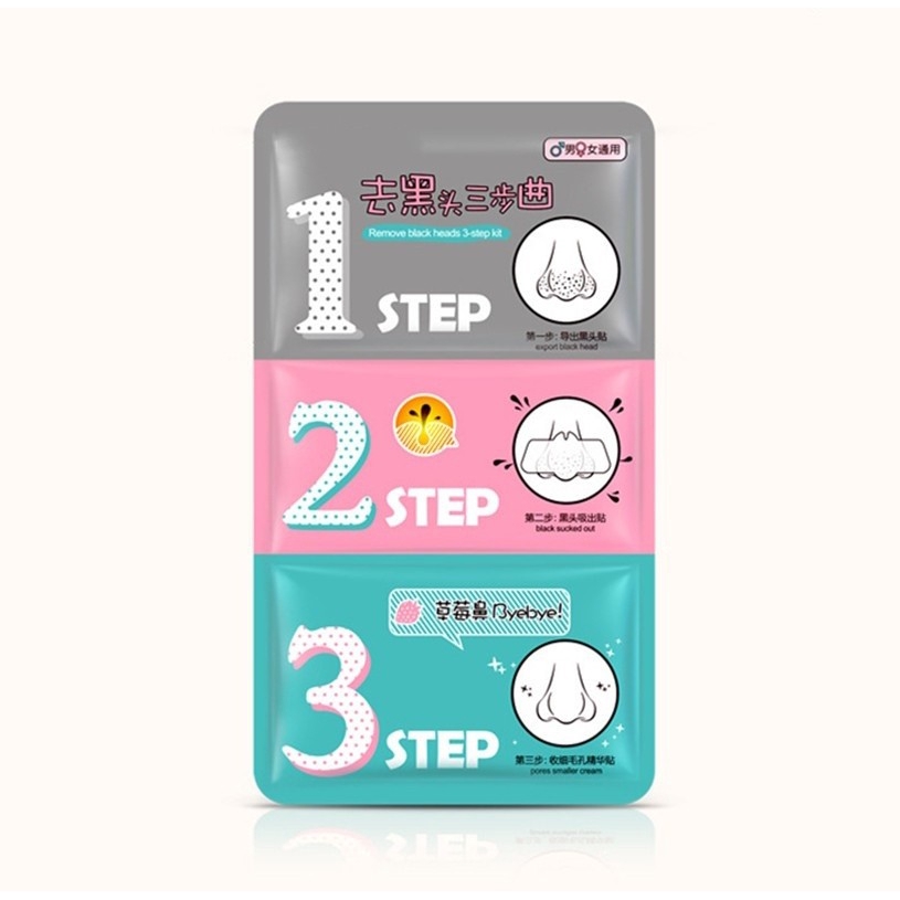 [Hàng mới về] Mặt Nạ Lột Mụn Đầu Đen Qipin 3 Bước Làm Sạch Da