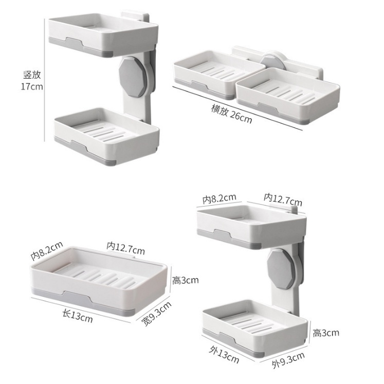 Khay Đựng Xà Phòng - Kệ Để Xà Phòng Dán Tường 2 Tầng