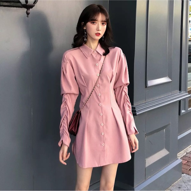 [ORDER]_Váy sơ mi phối tay