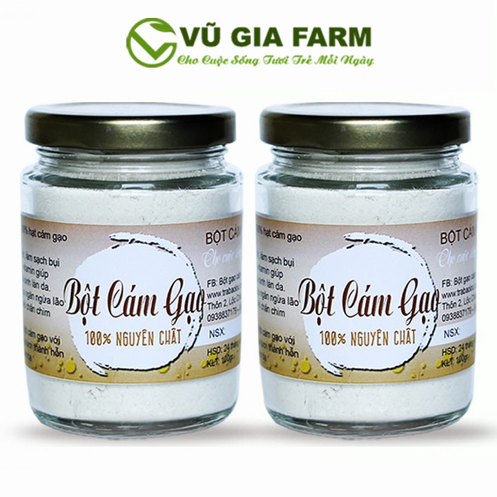 [Mã LTBAUAB14 giảm 7% đơn 99K] Combo 2 Bột Cám Gạo Bảo Lộc Vũ Gia (100g/hũ)