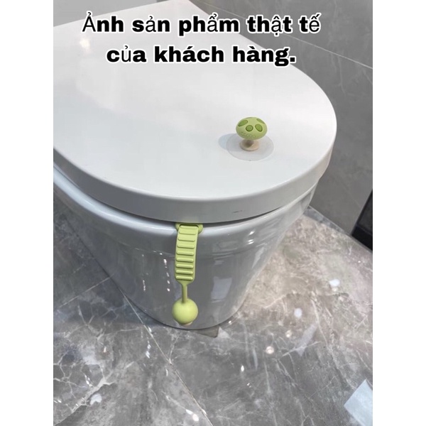 Dụng Cụ Nhấc Nắp Bồn Cầu Bằng Silicone Chống Trượt Hình Nấm Tiện Dụng.