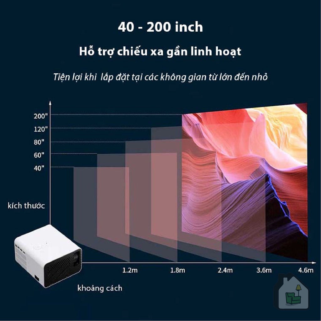 Máy Chiếu T10 Độ Phân Giải Thực Full HD, Có Hệ Điều Hành, Xem Phim Trực Tiếp Qua Wifi