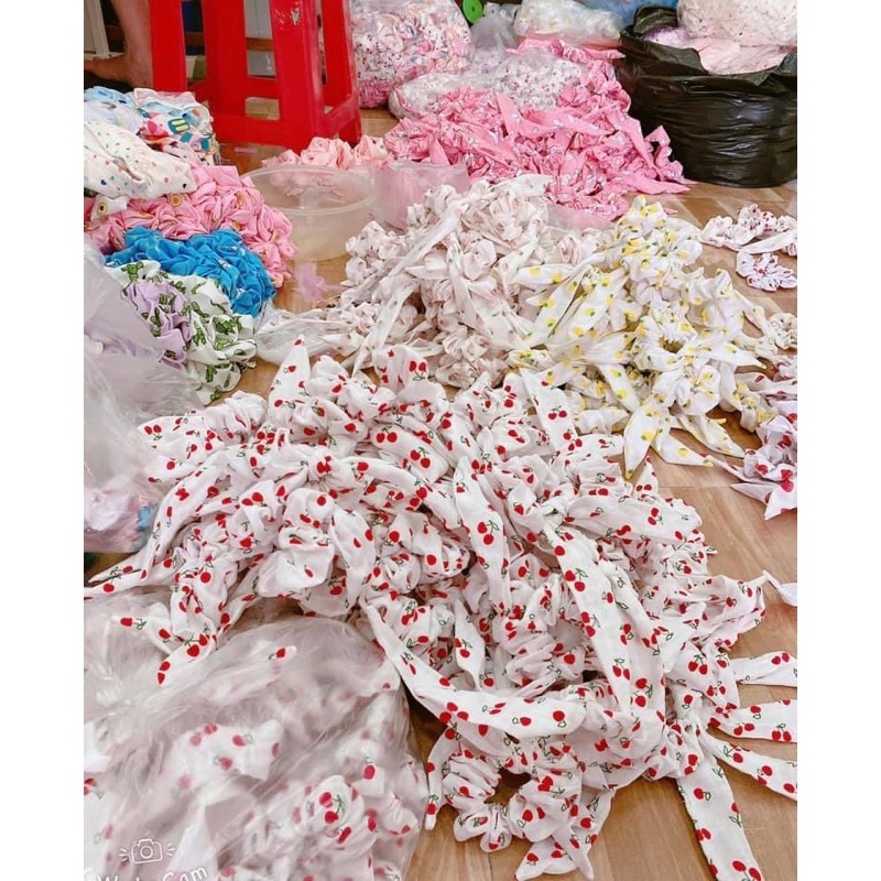 Dây cột tóc cỡ lớn in họa tiết trái cây nhiều màu đẹp thời trang dành cho nữ