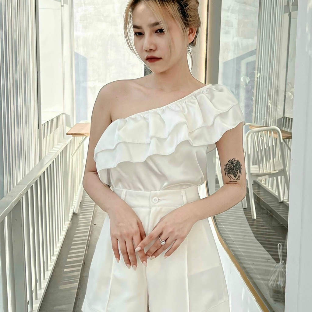Áo lệch vai bèo chất phi 4 màu