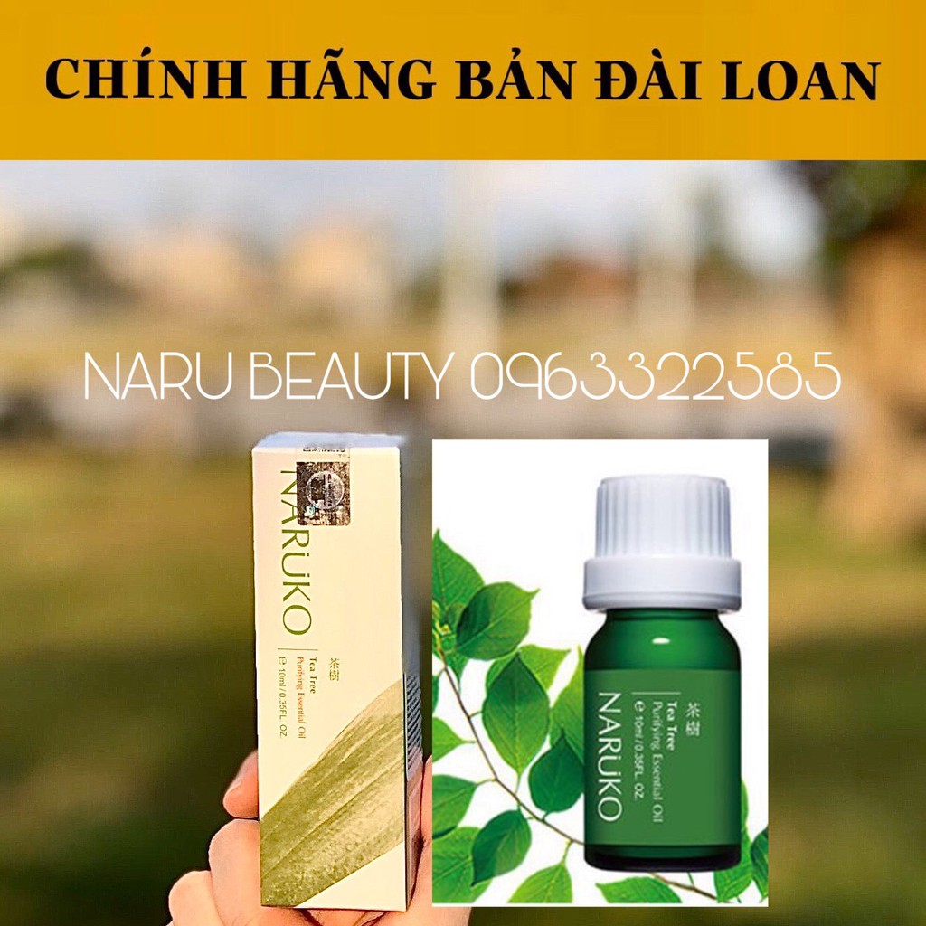 (CHÍNH HÃNG BẢN ĐÀI) Tinh dầu tràm trà NARUKO ngăn ngừa và giảm mụn sưng viêm 10ml TEA TREE PURIFYING ESSENTIAL OIL 10ML