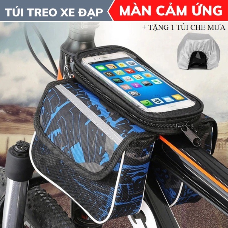 Túi treo xe đạp, Túi treo sườn xe đạp màn hình cảm ứng nhạy chống thấm nước 3 màu thể thao