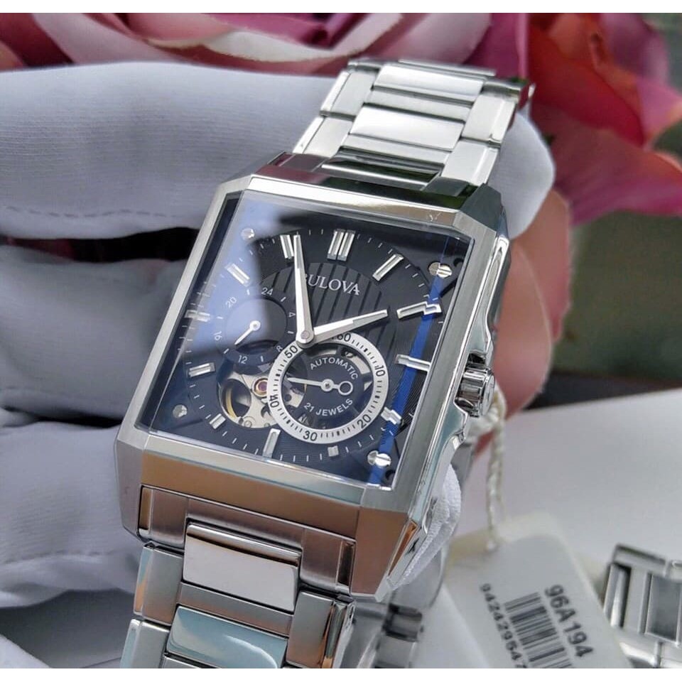 Đồng hồ nam BULOVA Open Heart Automatic Black Dial Men’s Watch   - model : 96A194
