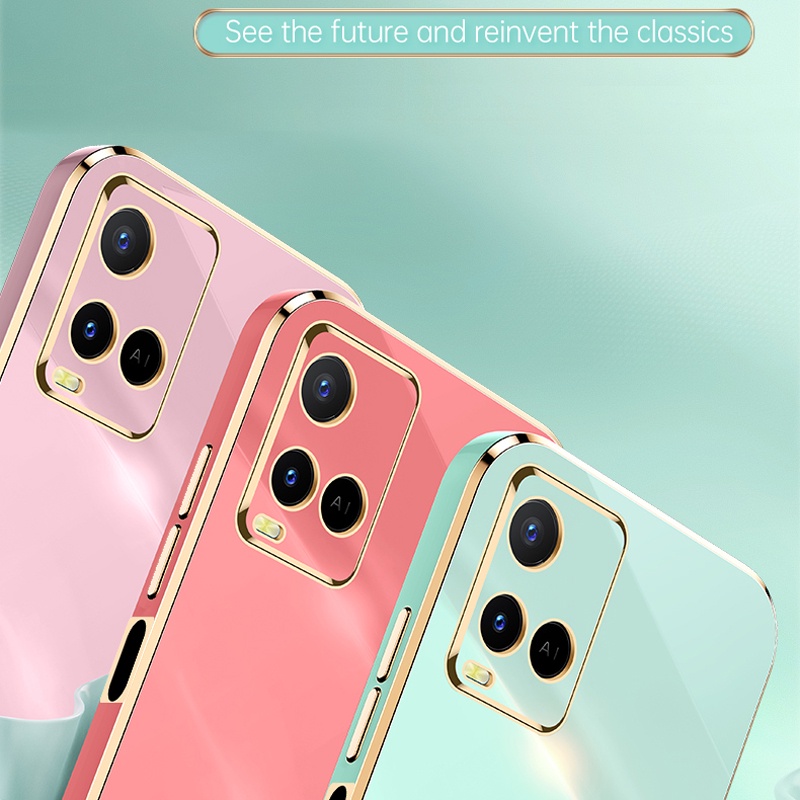 Ốp điện thoại Silicon cạnh vuông viền mạ Koosuk cho VIVO Y21 Y21S Y21A Y21T Y33S Y33T