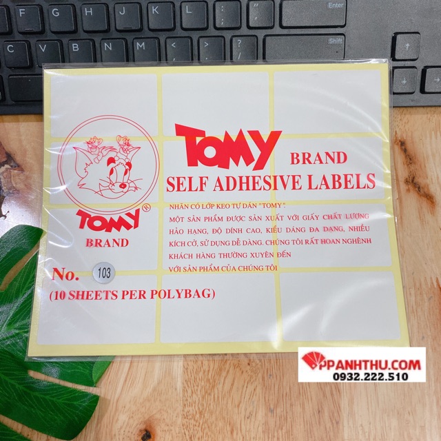 GIẤY DÁN TOMY A5 XẤP 10 Tờ
