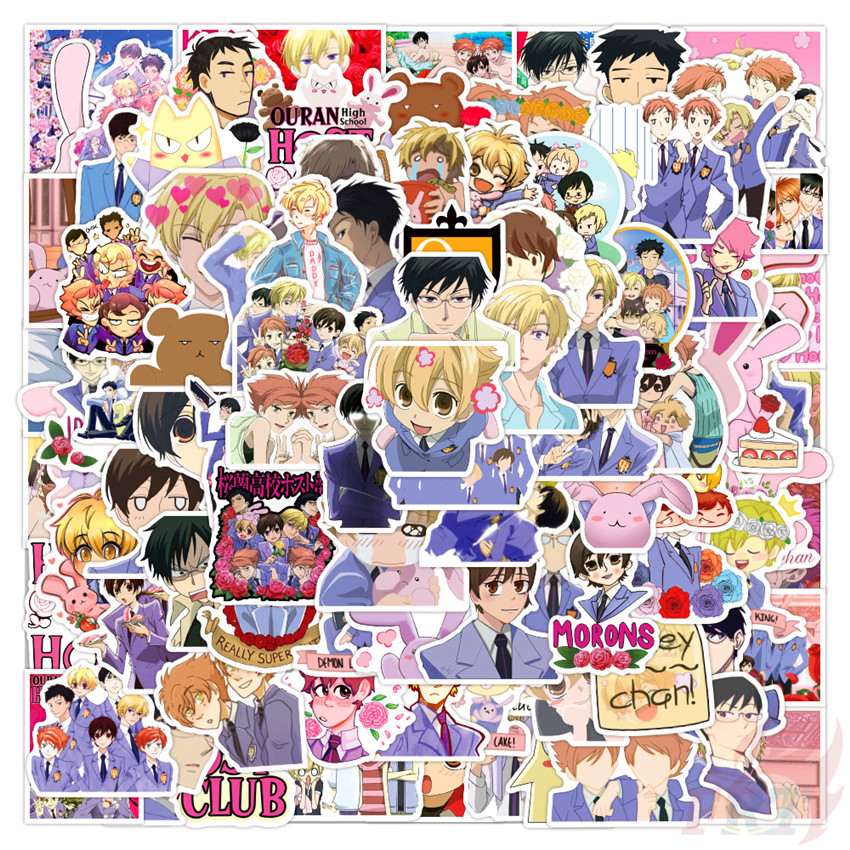 Set 100 miếng dán phong cách anime Ouran High School Host Club Series A - Fujioka Haruhi thời trang hỗn hợp DIY