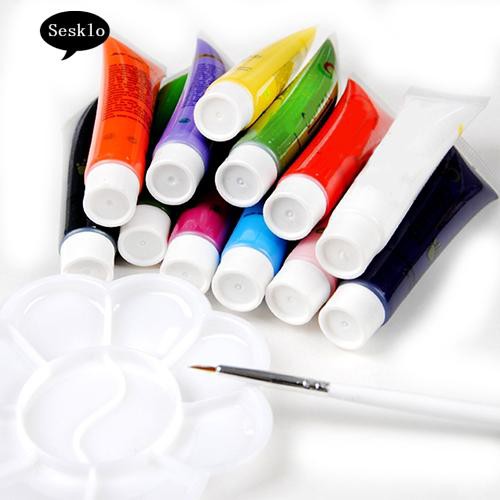 Đồ Chơi Nhân Vật SK SK Độc Đáo Sáng Tạo☀Set 12 Bút Vẽ Móng 3D Thời Trang Kèm Cọ Tán Và Bảng Pha Màu