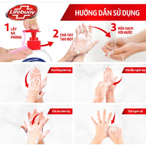 Nước Rửa Tay Lifebuoy Bảo Vệ Vượt Trội Khỏi Vi Khuẩn Chai 500G