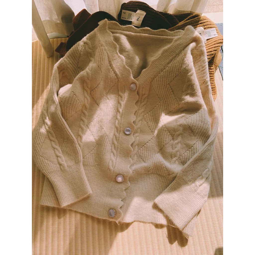 𝗺𝗶𝗲 𝘀𝘁𝘂𝗱𝗶𝗼 - HÀNG CÓ SẴN Cardigan len lượn sóng