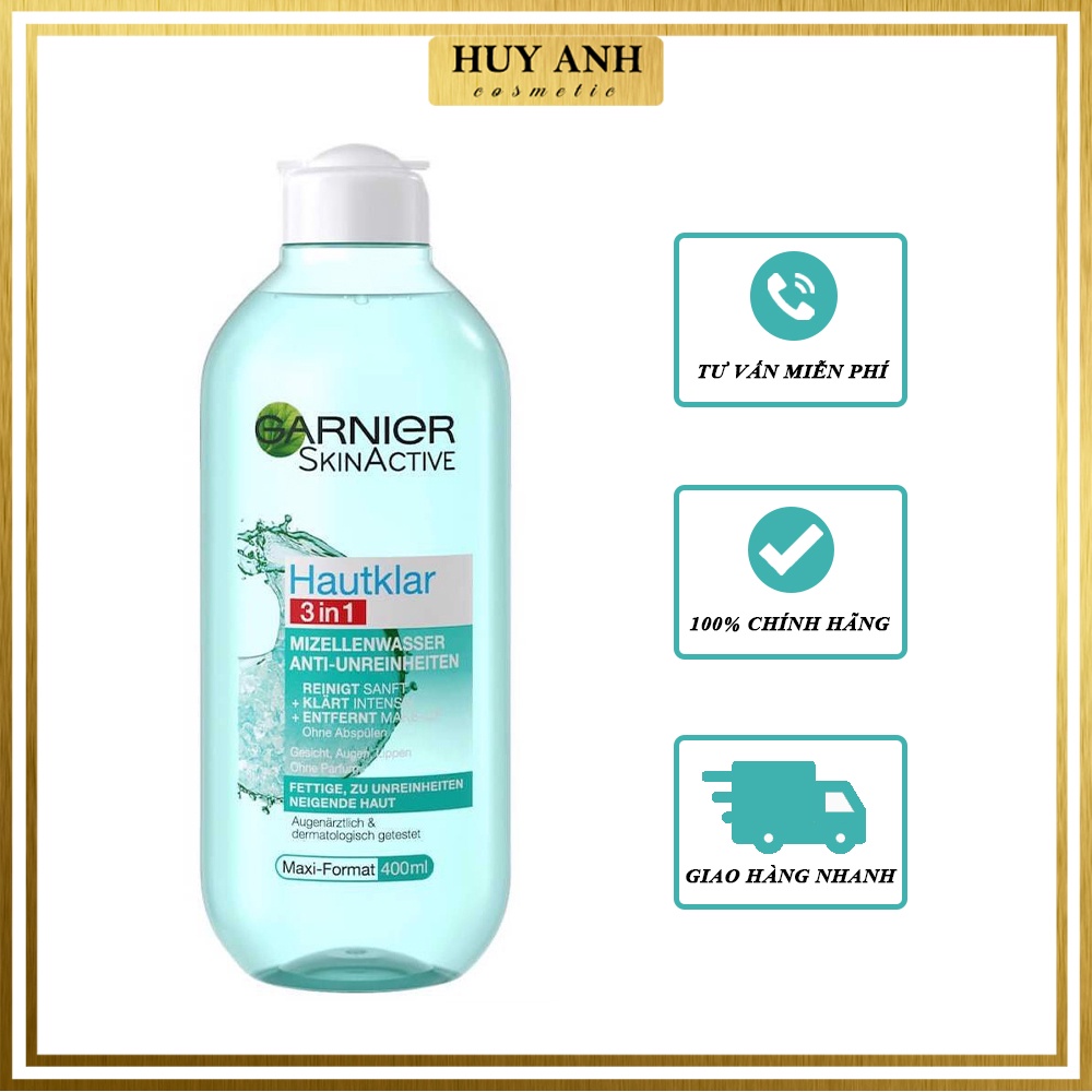 Nước tẩy trang Garnier không cồn cho da dầu mụn da nhạy cảm của Đức Pháp 400ml | BigBuy360 - bigbuy360.vn