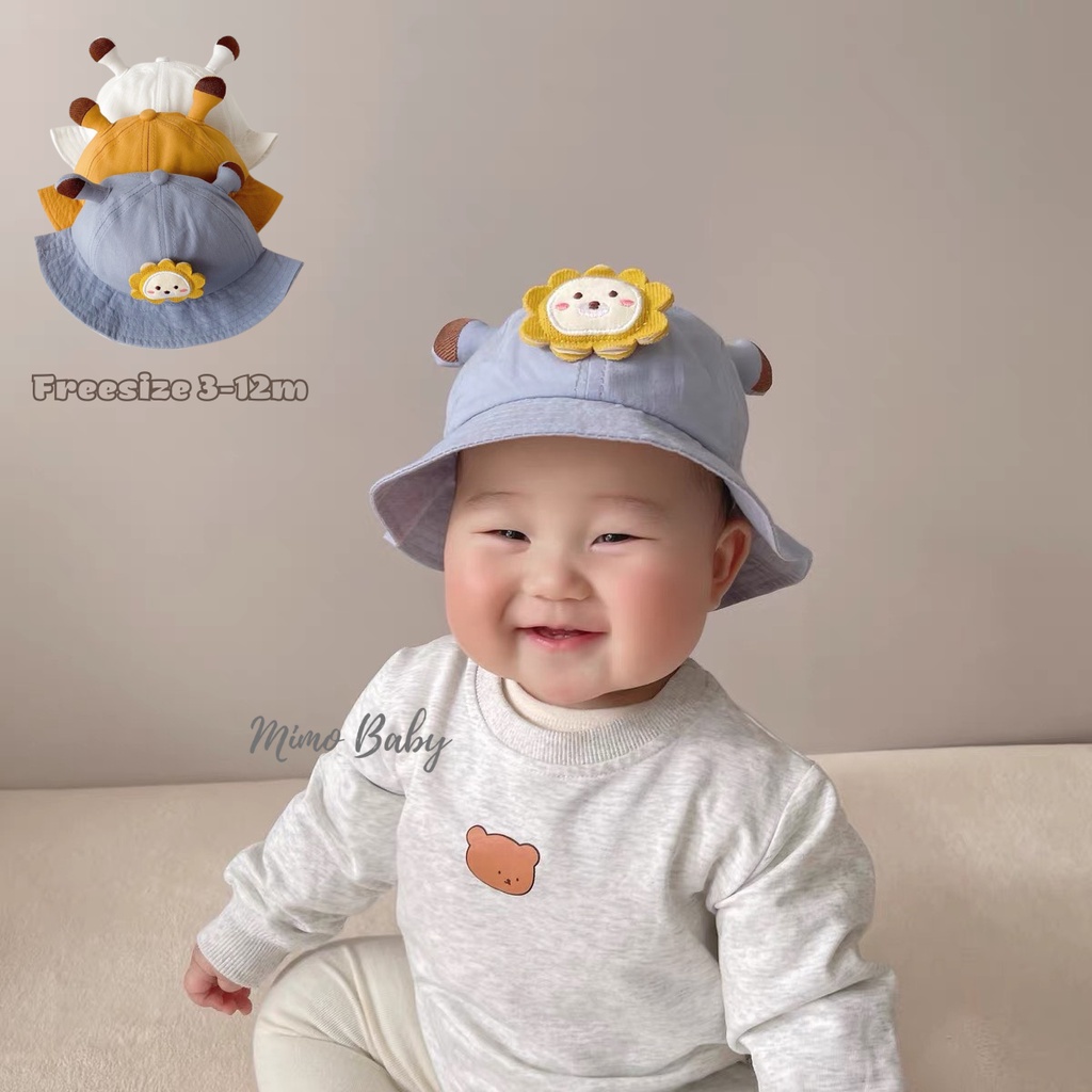 Mũ nón tai bèo, mũ bucket hình mặt sư tử đáng yêu cho bé MH140 Mimo Baby