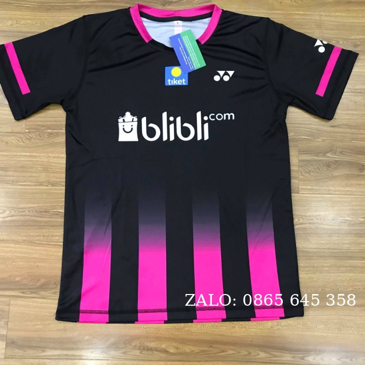 Áo cầu lông Yonex Blibli Kevin màu đen 2019