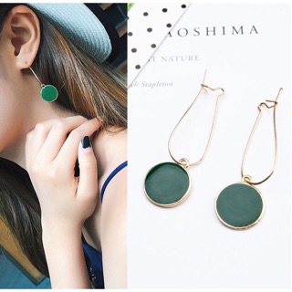 Bông tai lục ngoc bích - đá xanh nhân tạo cực xinh