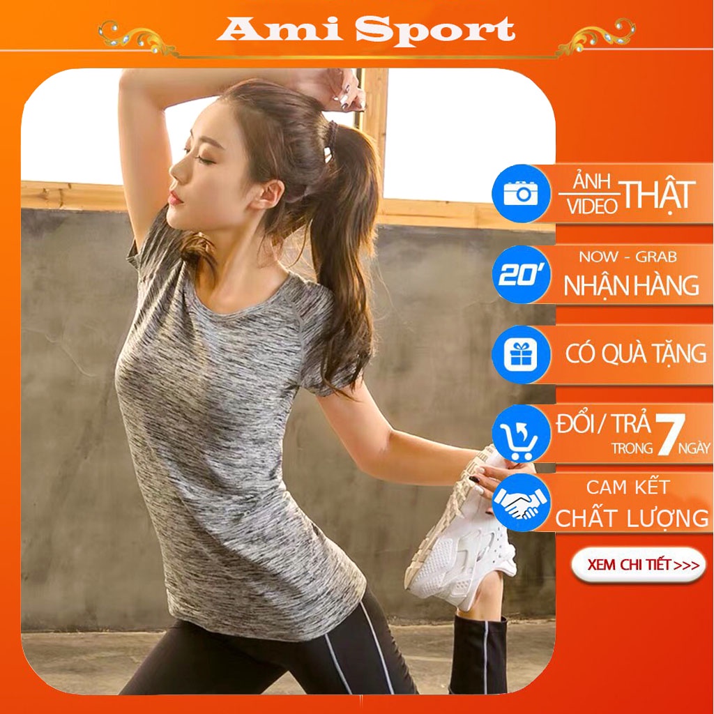 Áo thun tập Gym Yoga nữ vải dầy dặn, co giãn thoải mái, ôm body siêu tôn dáng C01