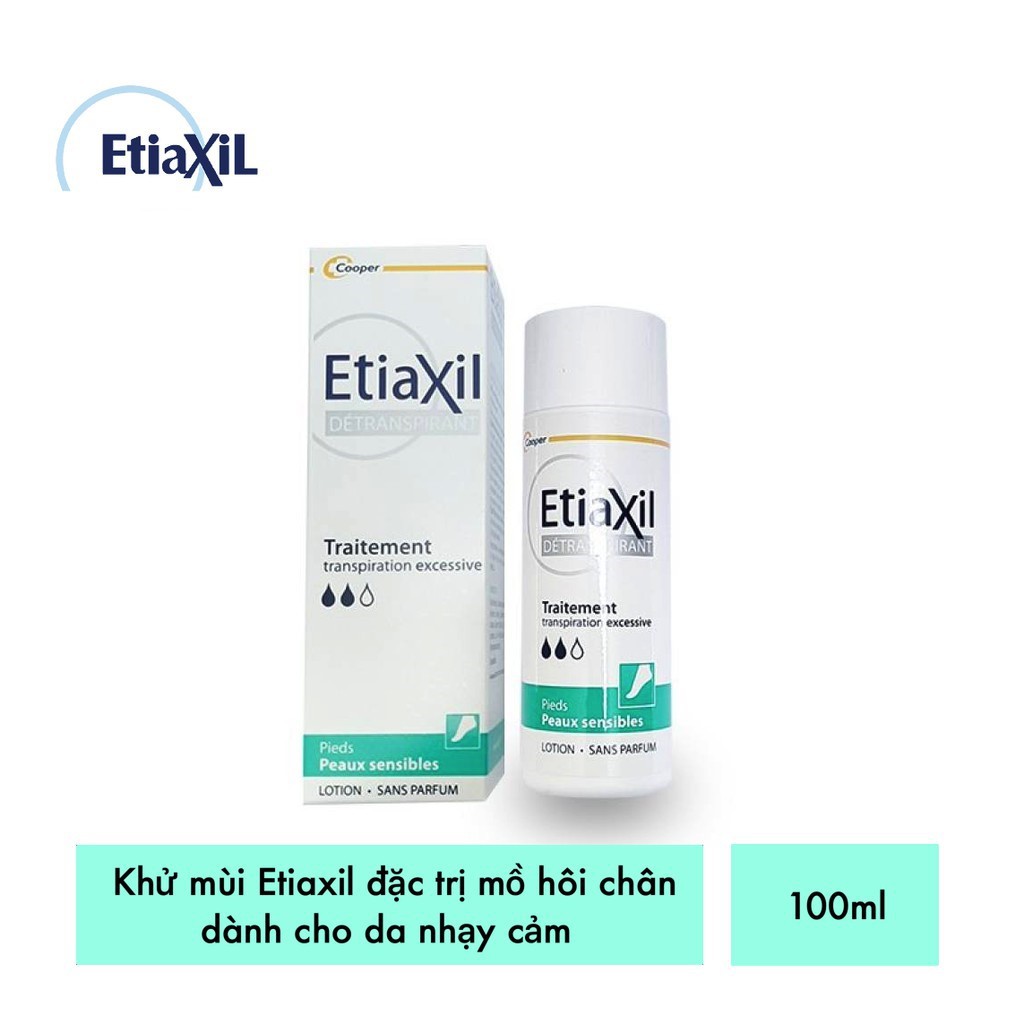 Xịt khử Mùi Etiaxil ngăn ngừa Mồ Hôi Chân Dành Cho Da Nhạy Cảm (Green) - Khử mùi chân Etiaxil 100ml (Spray) - Skinfa.