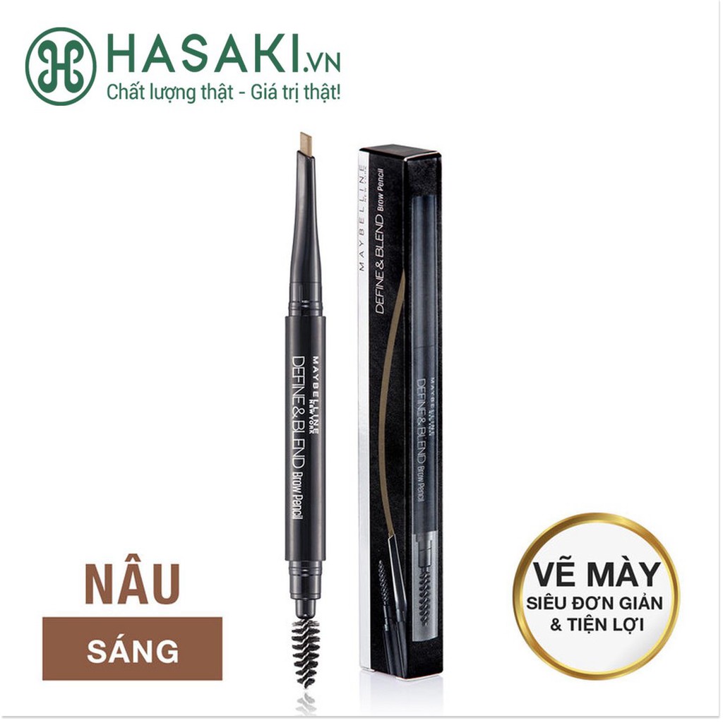 [Mã giảm giá sỉ mỹ phẩm chính hãng] Chì Kẻ Mày 2 Đầu Maybelline Define & Blend Brow Pencil 0.16g