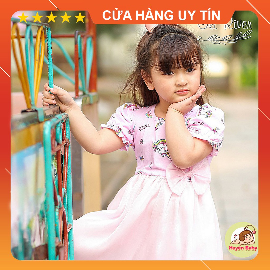 Đầm Phối Nơ Eo In Hình Ngựa Pony 1 Sừng