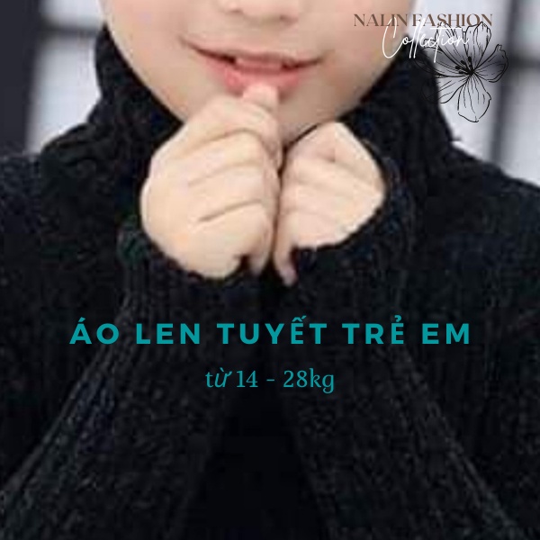 Áo len tuyết cổ lọ cho bé gái và bé trai sợi to mềm nhiều màu dễ thương