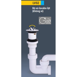 BỘ XẢ LAVABO LẬT NHỰA (KHÔNG XI) LV02 - THƯƠNG HIỆU HÙNG ANH - C.H.A