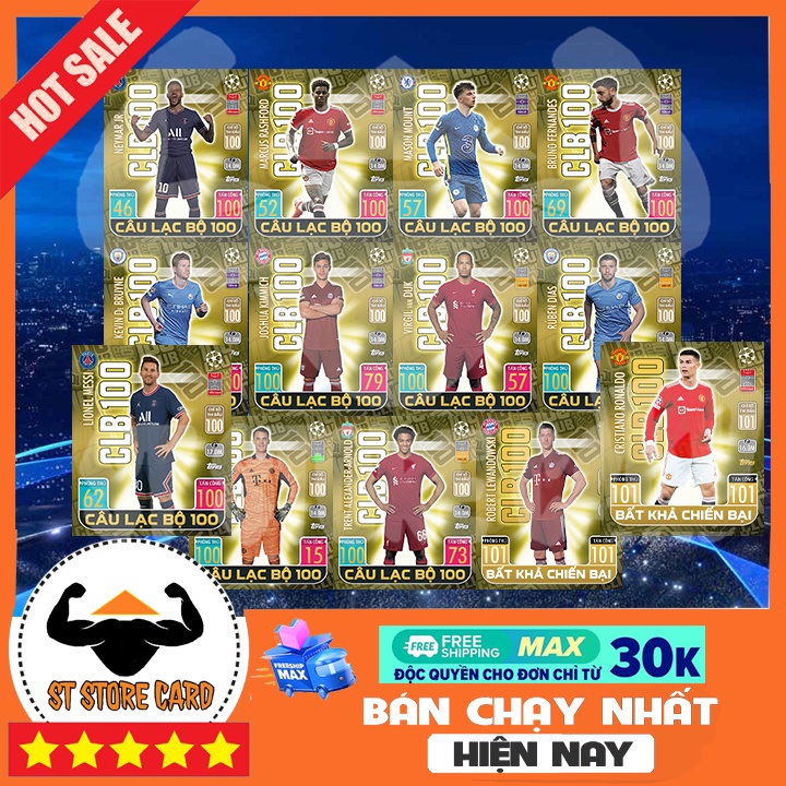 Thẻ cầu thủ bóng đá câu lạc bộ 100 2021/2022 size Poca Match Attax thẻ in ST STORE CARD 115