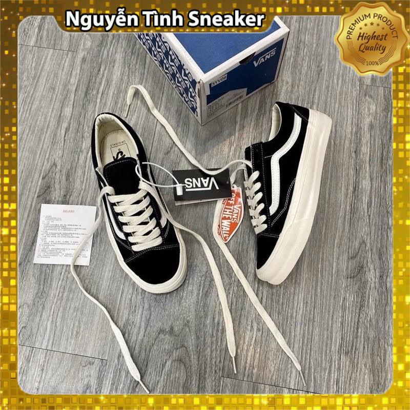 Giày Vans Slip On Strap Fear Of God Đen Trắng + Vans Caro, Giày Vans Dán Nam Nữ Đủ Size, Full Box Bill