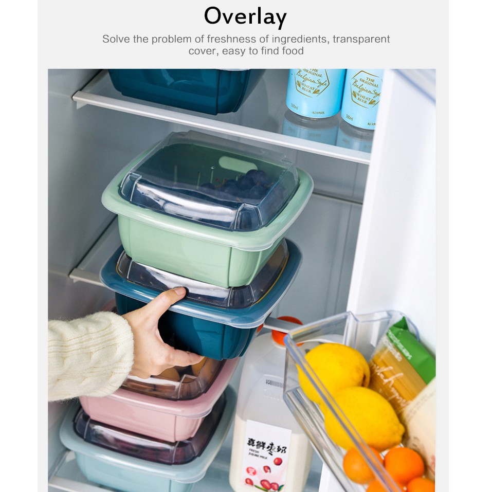 Hộp đựng thực phẩm có rổ nhựa và nắp đậy đa năng 3 trong 1 | BigBuy360 - bigbuy360.vn
