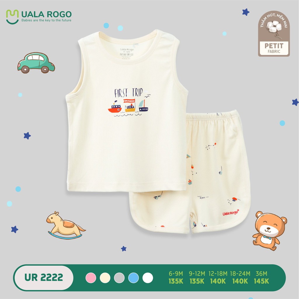 [Sale đồng giá] UR2222 Bộ ba lỗ UalaRogo petit giao thông (6-36M)