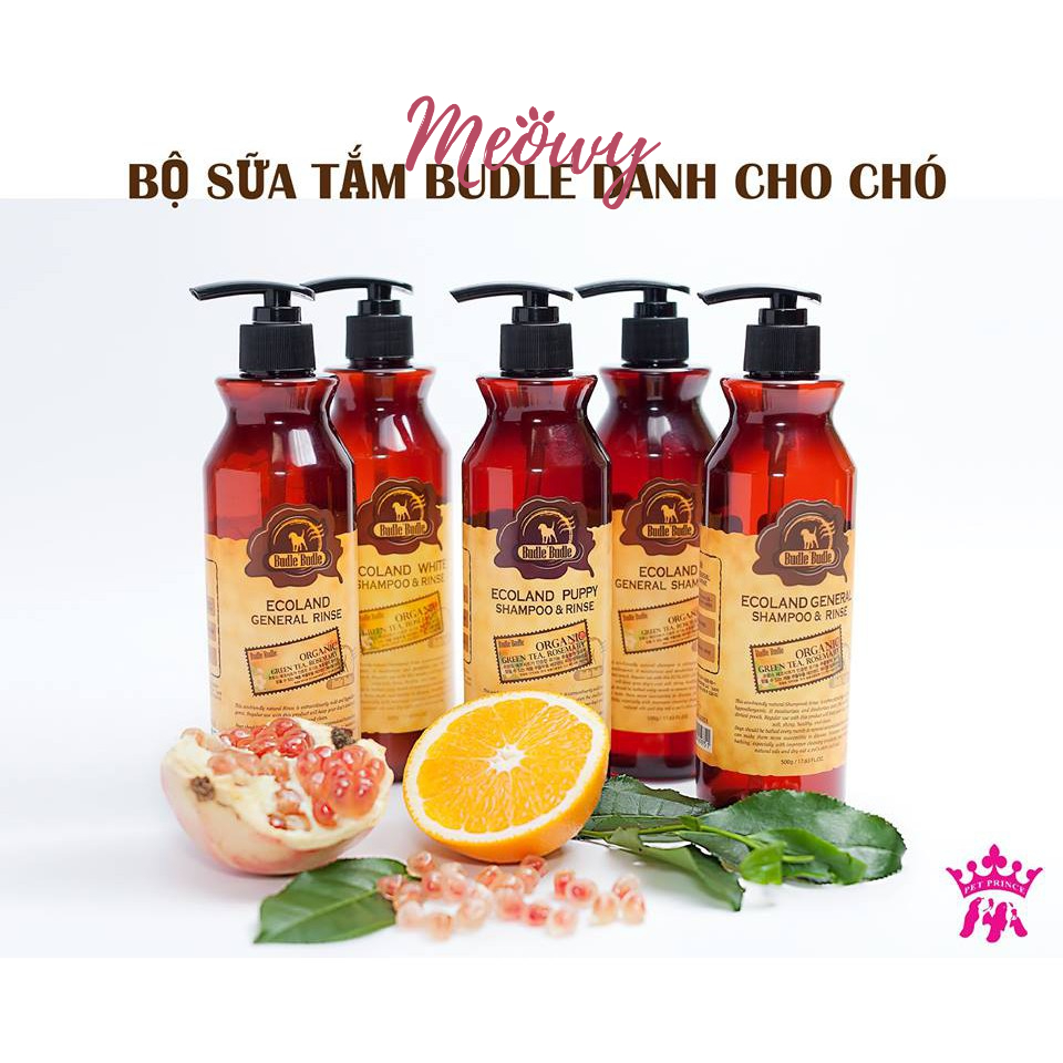 Dầu gội &amp; Xả Budle'Budle cho chó 500ml