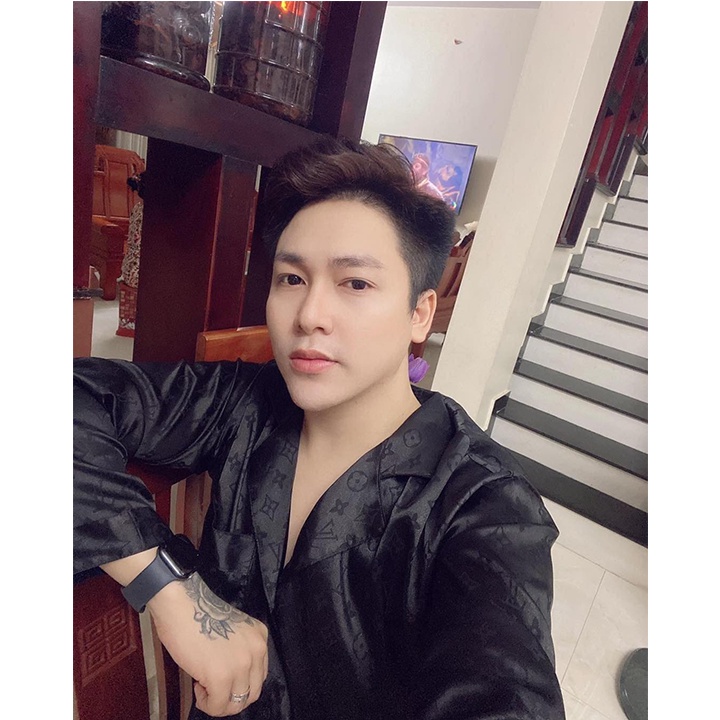 Bộ Ngủ Dài Tay Chất Lụa Gấm Cao Cấp, Bộ Đồ Pijama Lụa Dài Tay Phù Hợp Cả Nam Và Nữ