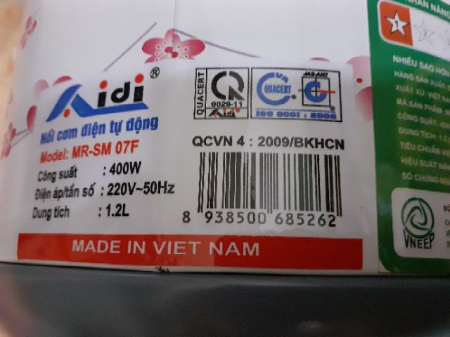 NỒI CƠM ĐIỆN ĐA NĂNG AIDI 1L2 GIẢM 25K