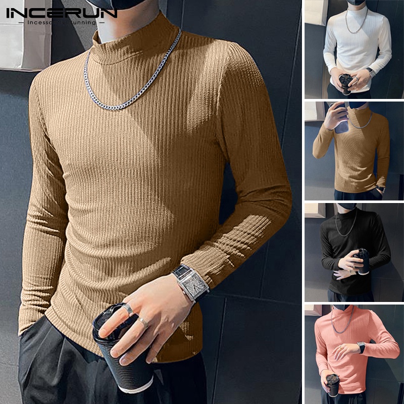 Áo Incerun tay dài cổ cao 4 màu cho nam