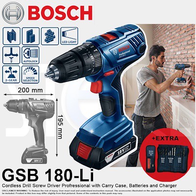 Máy khoan động lực dùng PIN 18V  BOSCH GSB 180-LI