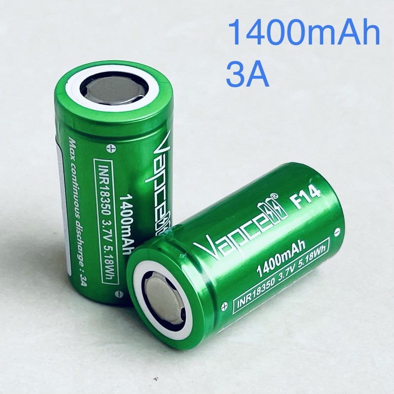 [P28] Pin sạc Vapcell F14 18350 1400mah 3A lithium 3.7v