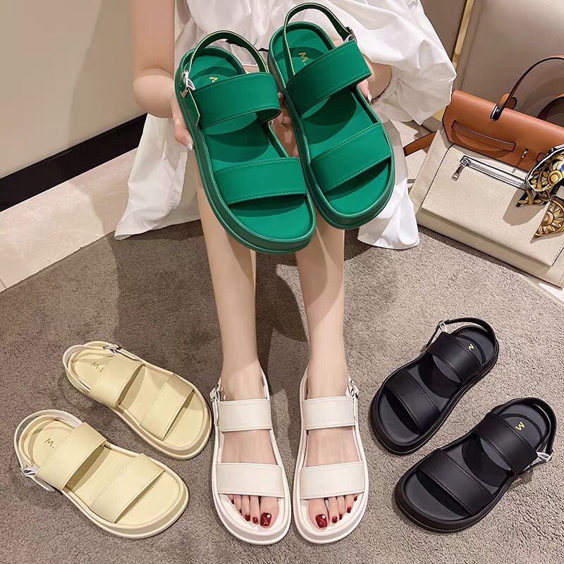 Dép quai hậu , sandal quai hậu nữ 2 quai ngang chất da đế cực mềm hàng cao cấp 2 màu siêu xinh 101