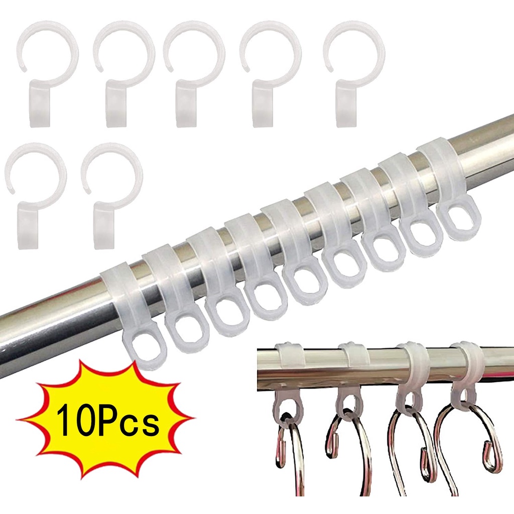 Set 10 Thanh treo móc quần áo bằng nhựa trong suốt chống trượt tiện dụng