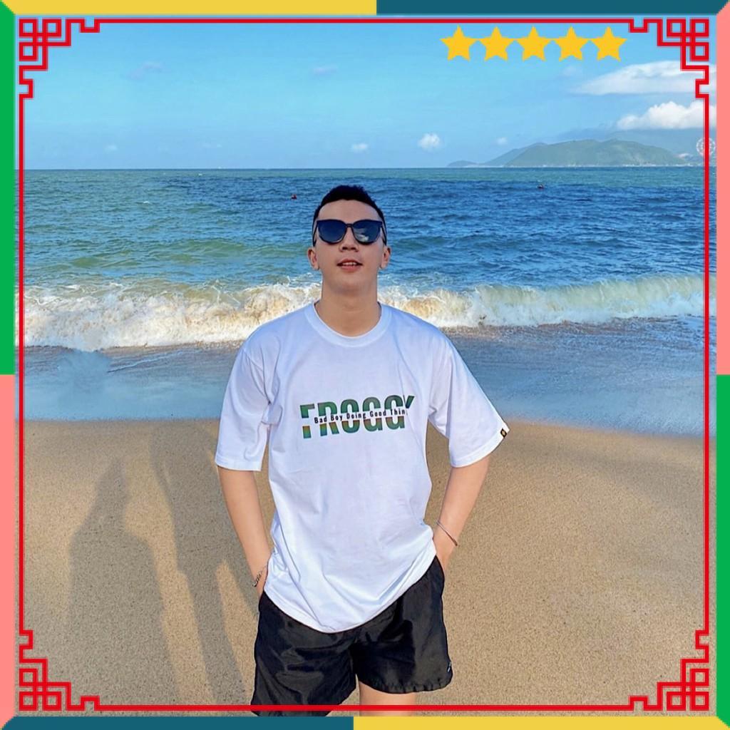 Áo thun tay lỡ FROGGY phông unisex nam nữ cotton cao cấp oversize form rộng hoạ tiết in chữ FROGGY phản quang nhiều màu | BigBuy360 - bigbuy360.vn