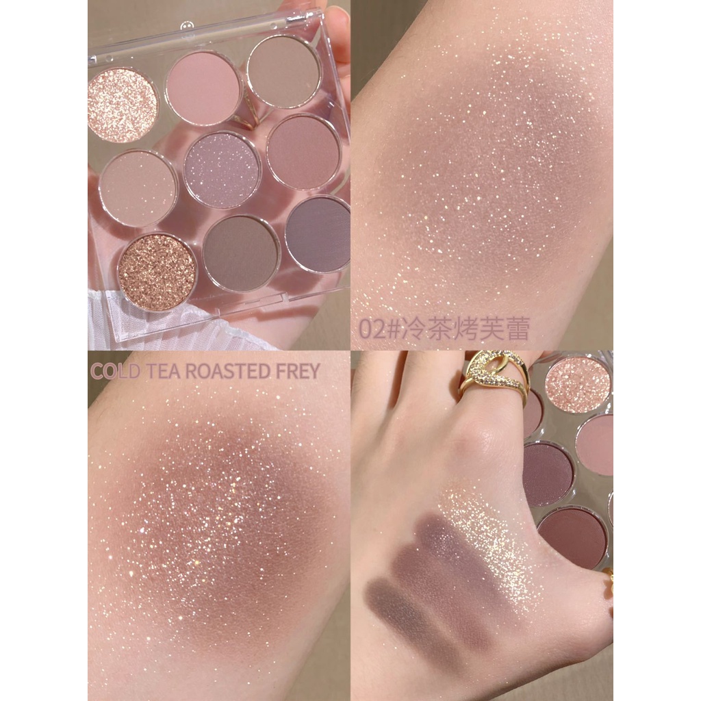 Bảng Phấn Mắt 9 Màu Tông Đất Nhũ Và Lì Chống Nước Lâu Trôi