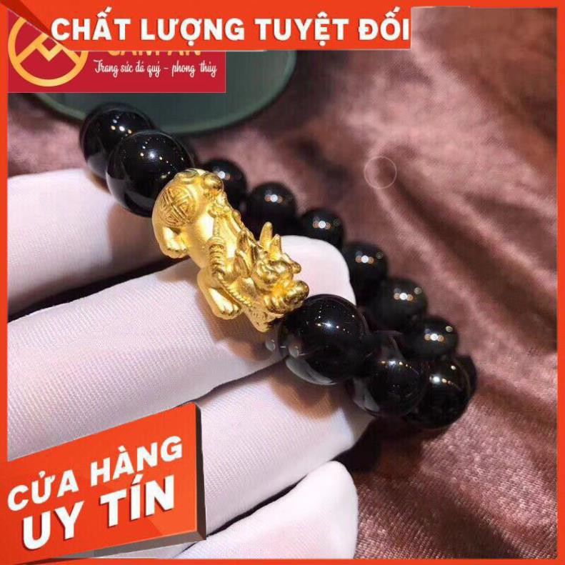 [Mệnh MỘC - THỦY] - Chuỗi Vòng Tay Đen Tỳ Hưu Bằng Đồng Cầu Tài Lộc, May Mắn, Công Việc - Trang sức phong thủy Cẩm  An