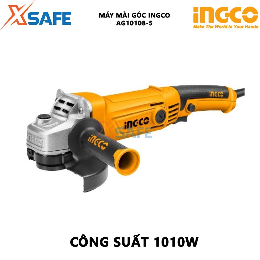 Máy mài góc điều tốc INGCO AG10108-5 công suất 1010W, điều chỉnh 6 tốc độ, đường kính đĩa mài 125mm, lỗ cốt M14