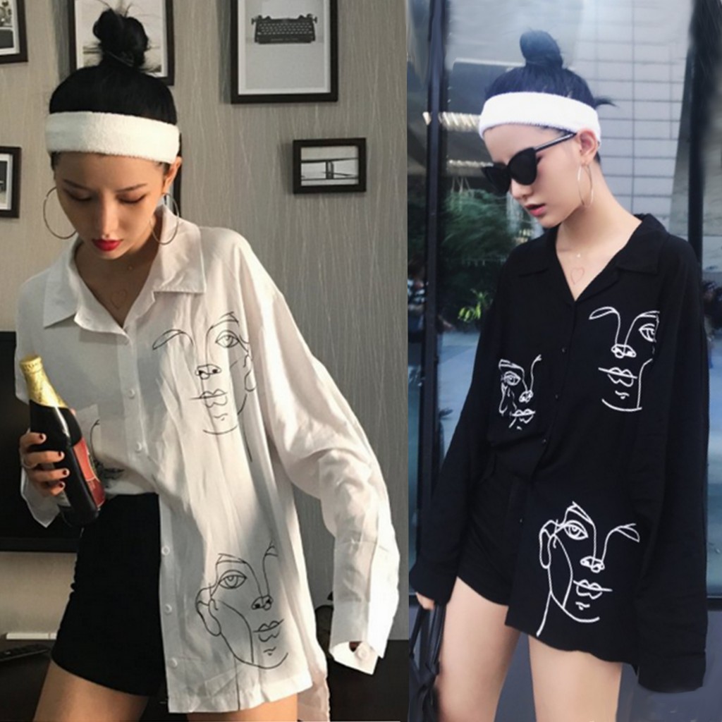 Áo sơ mi trắng tay dài form rộng unisex sơmi nữ