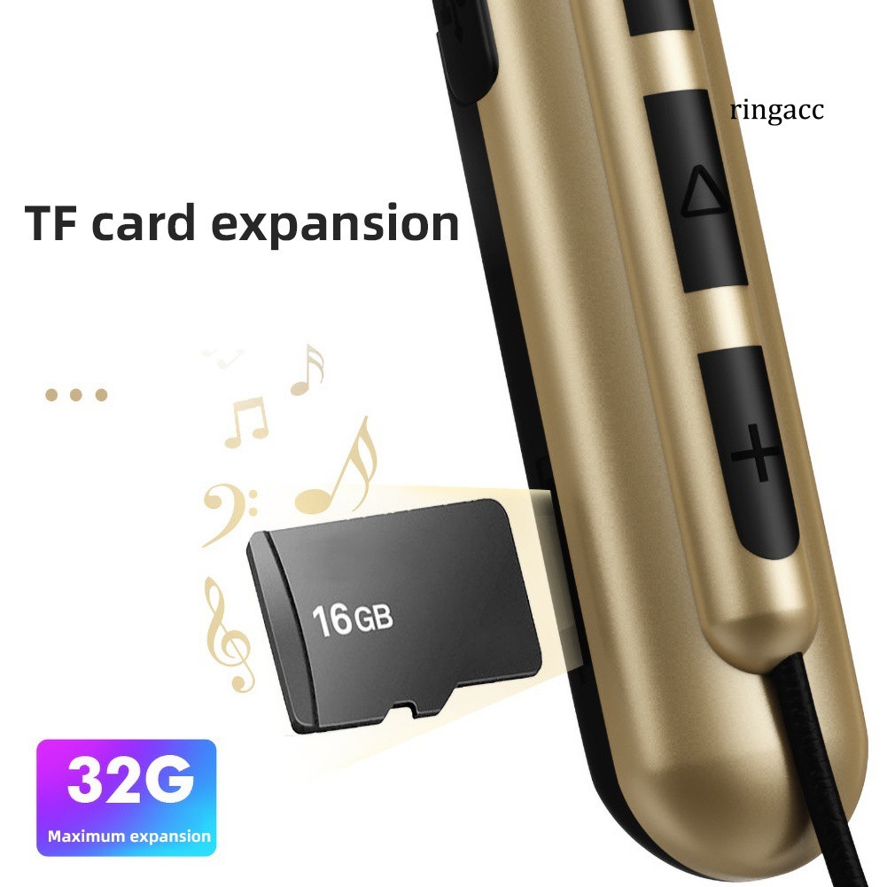 Bộ Tai Nghe Bluetooth 5.0 Hỗ Trợ Thẻ Nhớ Tf Có Dây Đeo Cổ Tiện Dụng