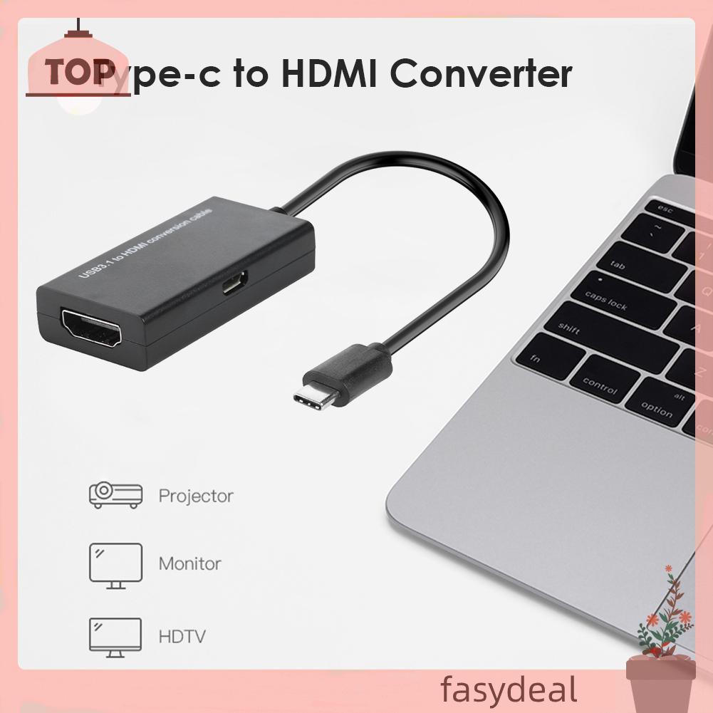 (Fas) Giắc Chuyển Đổi Usb 3.1 Type C Sang Hdmi Cho Mhl Android Mobile Phone Tablet